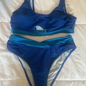 Cupshe Vibrant Blue Bikini Set